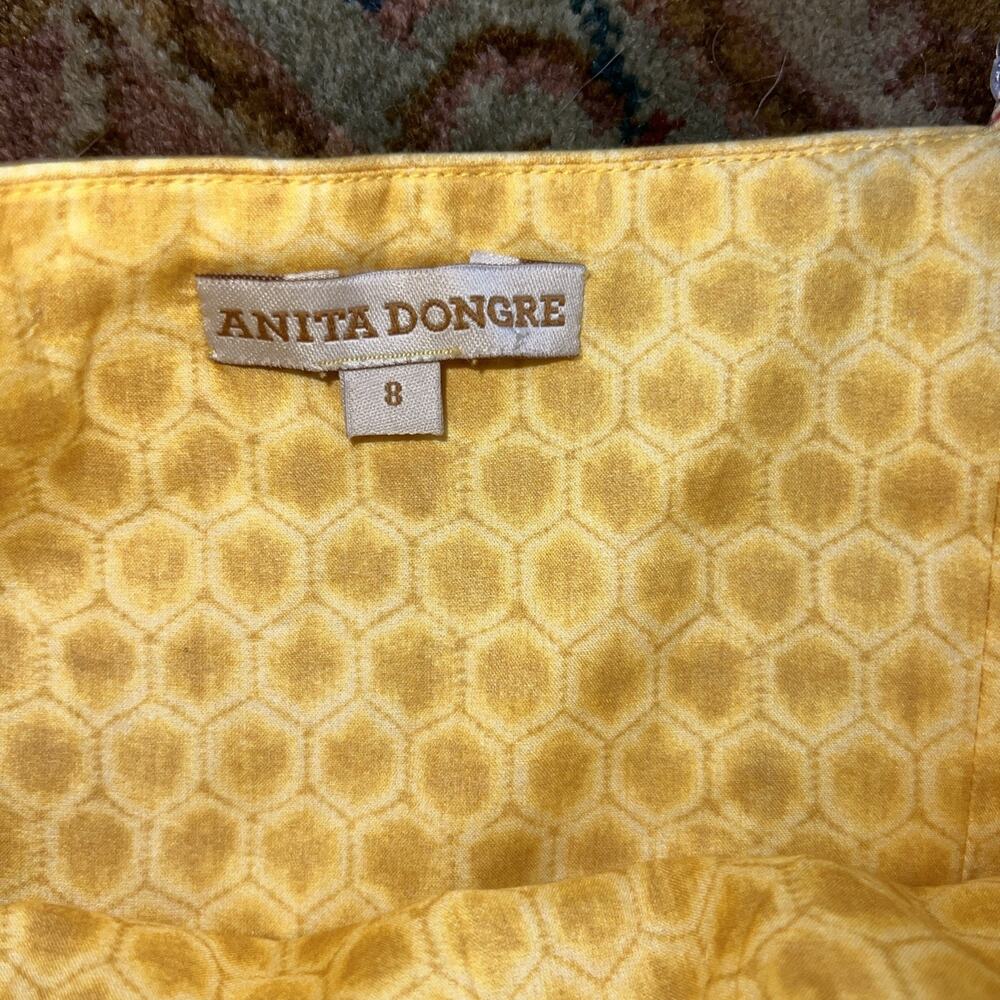 Anita Dongre Yellow Floral Tier Maxi Block Print Flowy Indian Design Sundress M - Picture 4 of 11